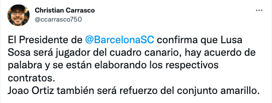 Alfaro Moreno confirmó al nuevo defensa de Barcelona SC