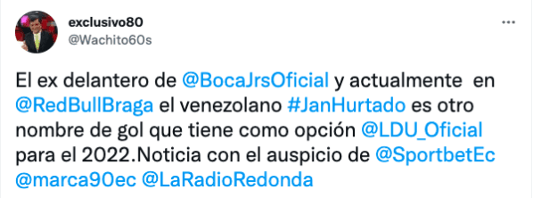 Liga de Quito interesado en ex delantero de Boca