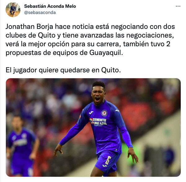 Jonathan Borja con varias ofertas de equipos de la Liga Pro 1 Jonathan Borja tendría su futuo en un equipo de Quito