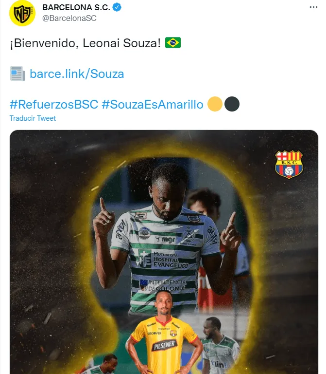 Leonai Souza es nuevo refuerzo de Barcelona SC para este 2022 1 Leonai Souza refuerzo para Barcelona SC 2022