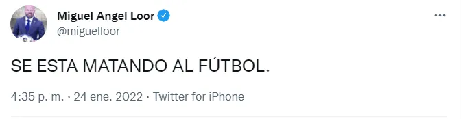 Loor - Estan matando el futbol