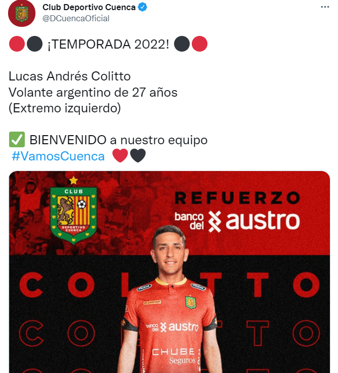 NUEVO DELANTERO PARA DEPORTIVO CUENCA
