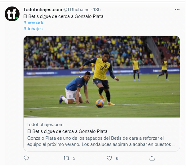 Betis tiene en la mira a Gonzalo Plata