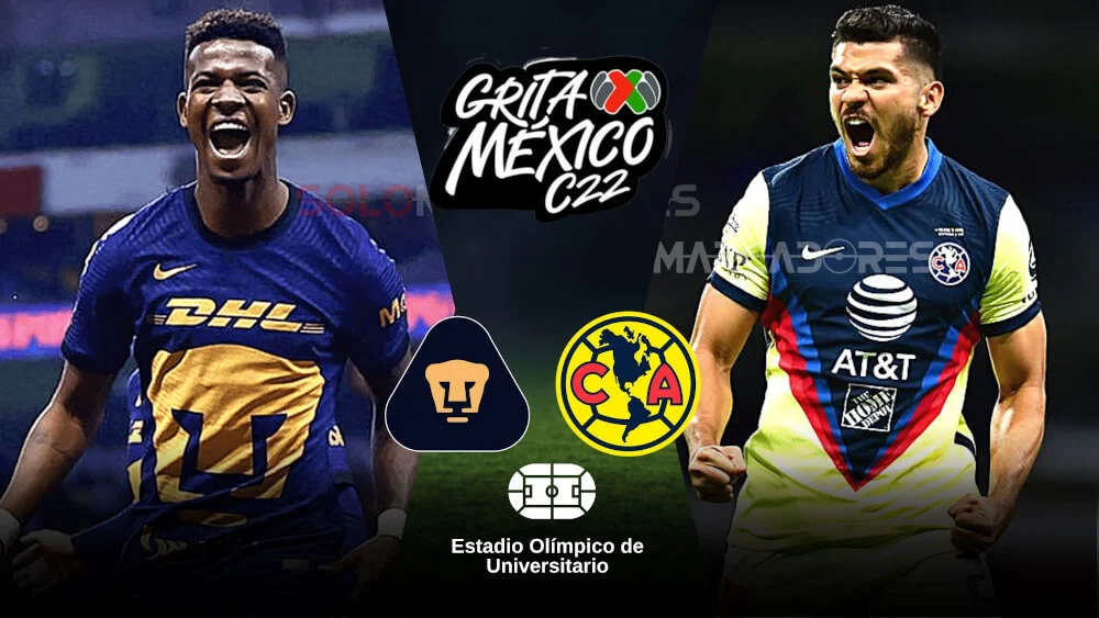 VER PARTIDO Pumas UNAM vs. América EN VIVO TUDN por la Liga MX 2022