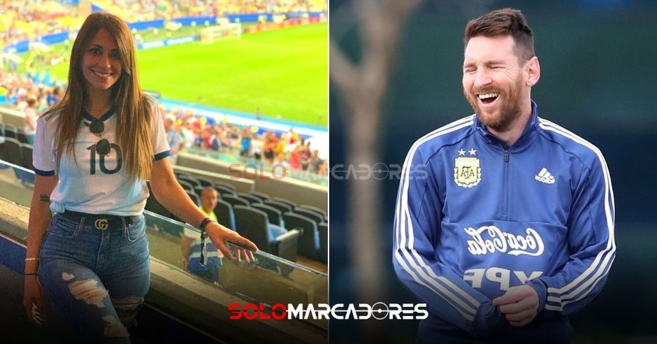 Antonela Roccuzzo imitó a su esposo. Leo Messi con el “qué mirás, bobo”