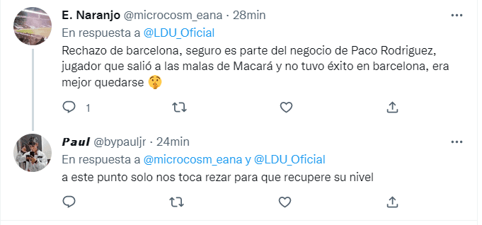 Hinchas se pronuncian por la reciente incorporación de Liga de Quito