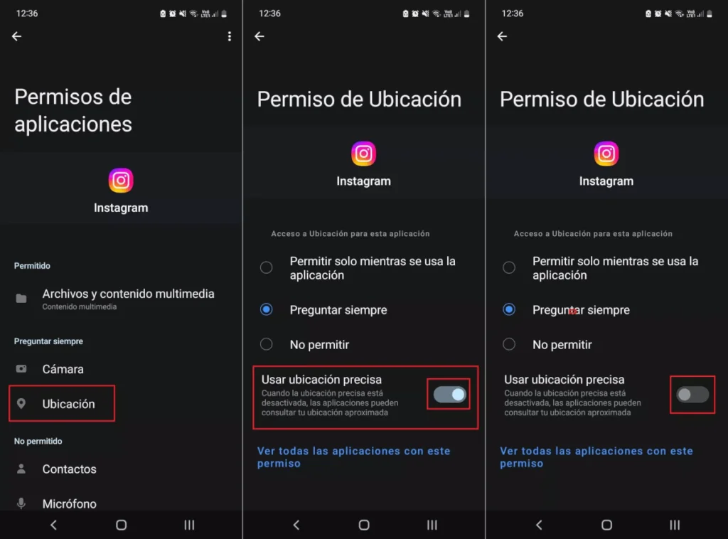 desactivar la ubicacion exacta en instagram