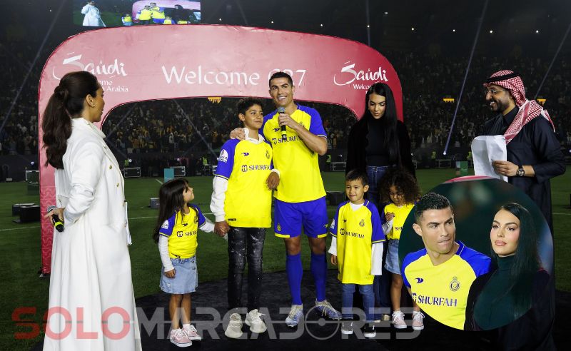 Georgina Rodríguez muestra posible celos al ver a Cristiano Ronaldo con presentadora