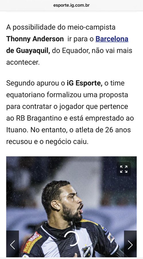 Barcelona Sporting Club busca talento brasileño sin éxito: Thonny Anderson rechaza oferta