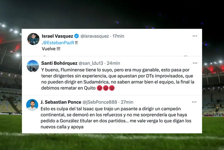 La Afición de LDU clama por el regreso de Esteban Paz tras tropiezo en la Recopa