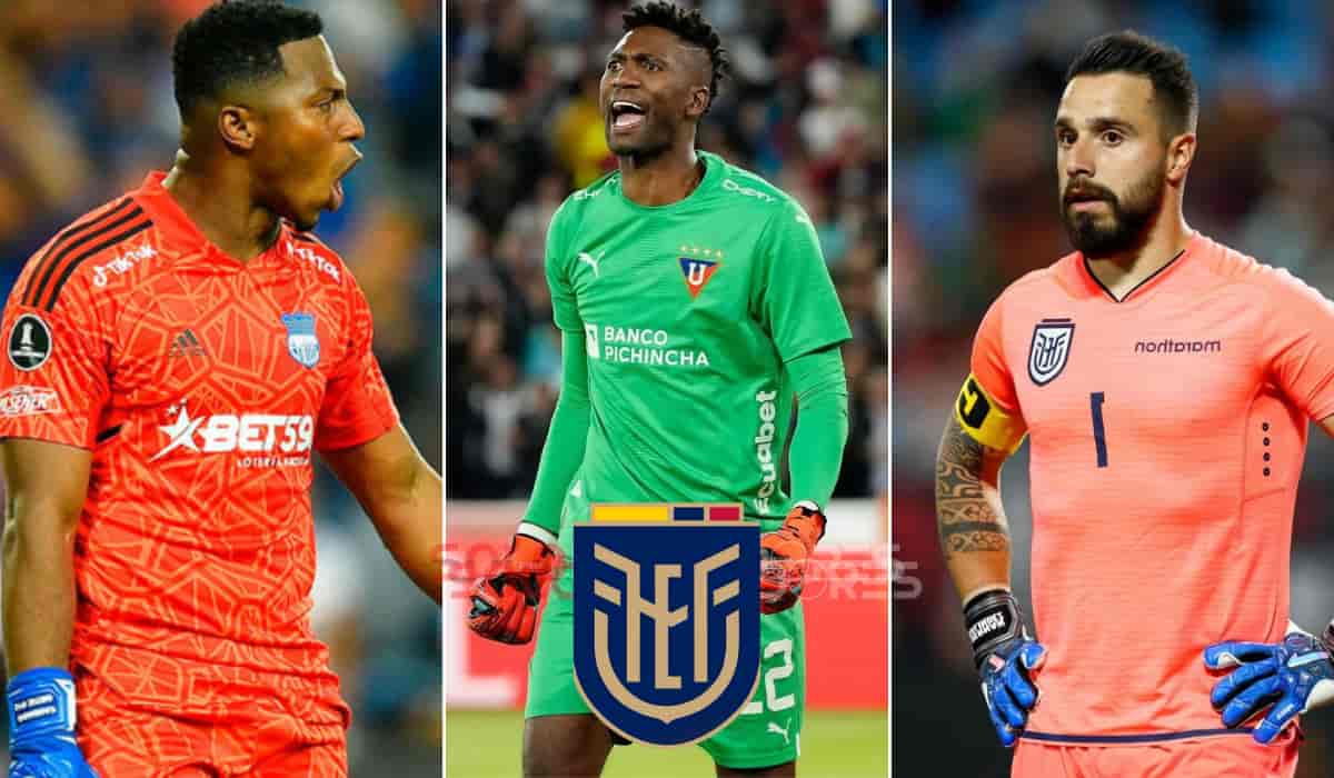 Alexander Domínguez, Hernán Galíndez y Pedro Ortiz Los candidatos para custodiar la meta de Ecuador en el torneo continental