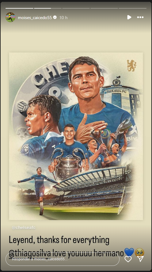 ¡Despedida Emotiva! Moisés Caicedo agradece a Thiago Silva tras Final de Temporada