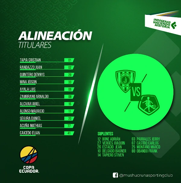 Golazo de Joaquín Vergés y Mushuc Runa avanza a cuartos de final en la Copa Ecuador 2024