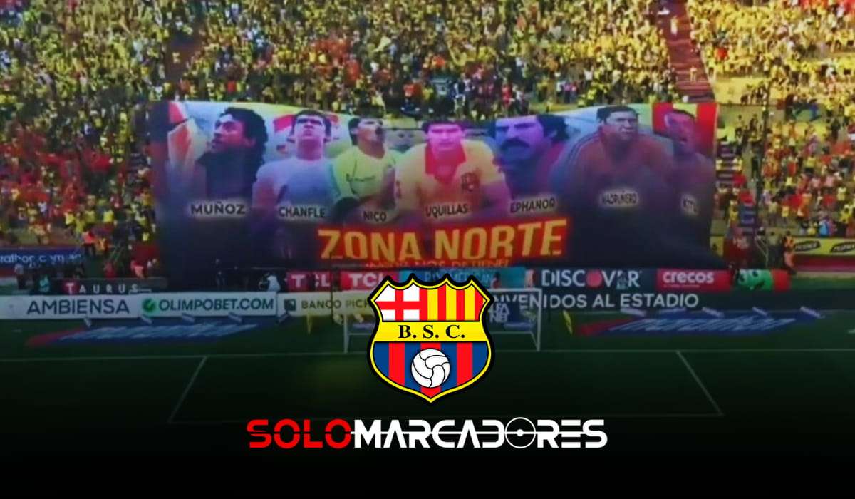 La hinchada de Barcelona SC inmortaliza a sus leyendas en el Clásico