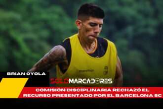 Barcelona SC pierde la apelación: Brian Oyola sigue suspendido