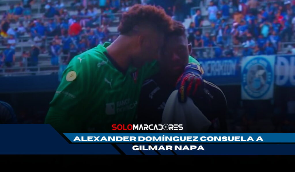 ¿Se despide de Liga de Quito? Alianza Lima pone la mira en Alexander Domínguez 3 Alexander Domínguez consuela a Gilmar Napa tras error en el partido entre Liga y Emelec