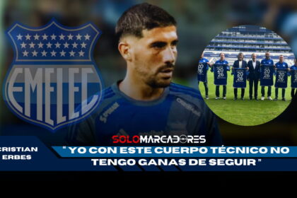 Cristian Erbes y su explosiva autocrítica en Emelec
