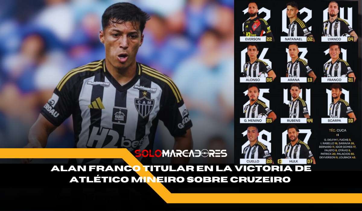 Alan Franco titular en el triunfo de Atlético Mineiro