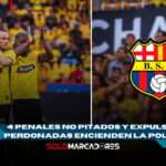 Barcelona SC reclama 4 penales y 2 rojas no sancionadas