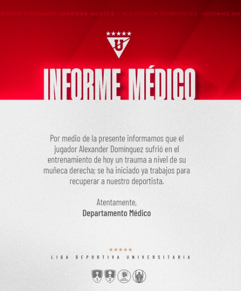 ¡Alarma en Liga de Quito! Dos titulares lesionados ponen en riesgo el debut en la Libertadores