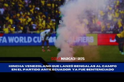 Hincha venezolano recibe castigo tras lanzar bengalas en el partido ante Ecuador