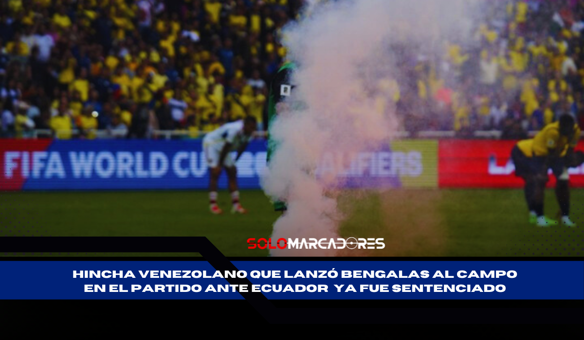 Hincha venezolano recibe castigo tras lanzar bengalas en el partido ante Ecuador