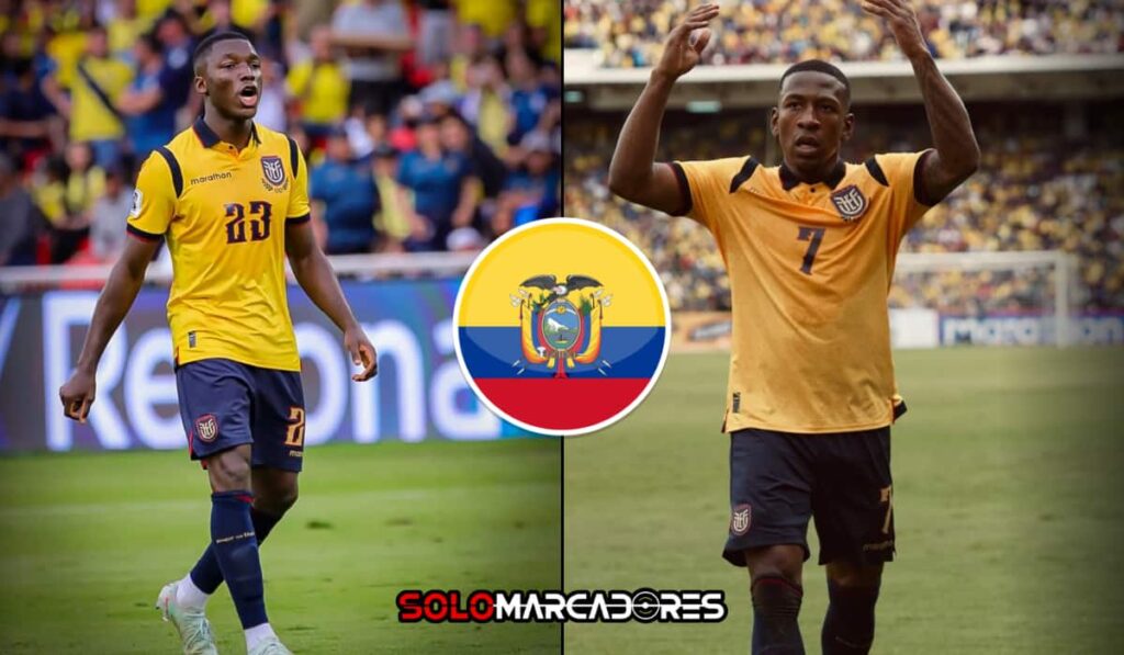 Moisés Caicedo y Pervis Estupiñán celebran el triunfo de Ecuador
