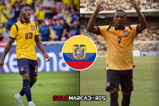 Moisés Caicedo y Pervis Estupiñán celebran el triunfo de Ecuador