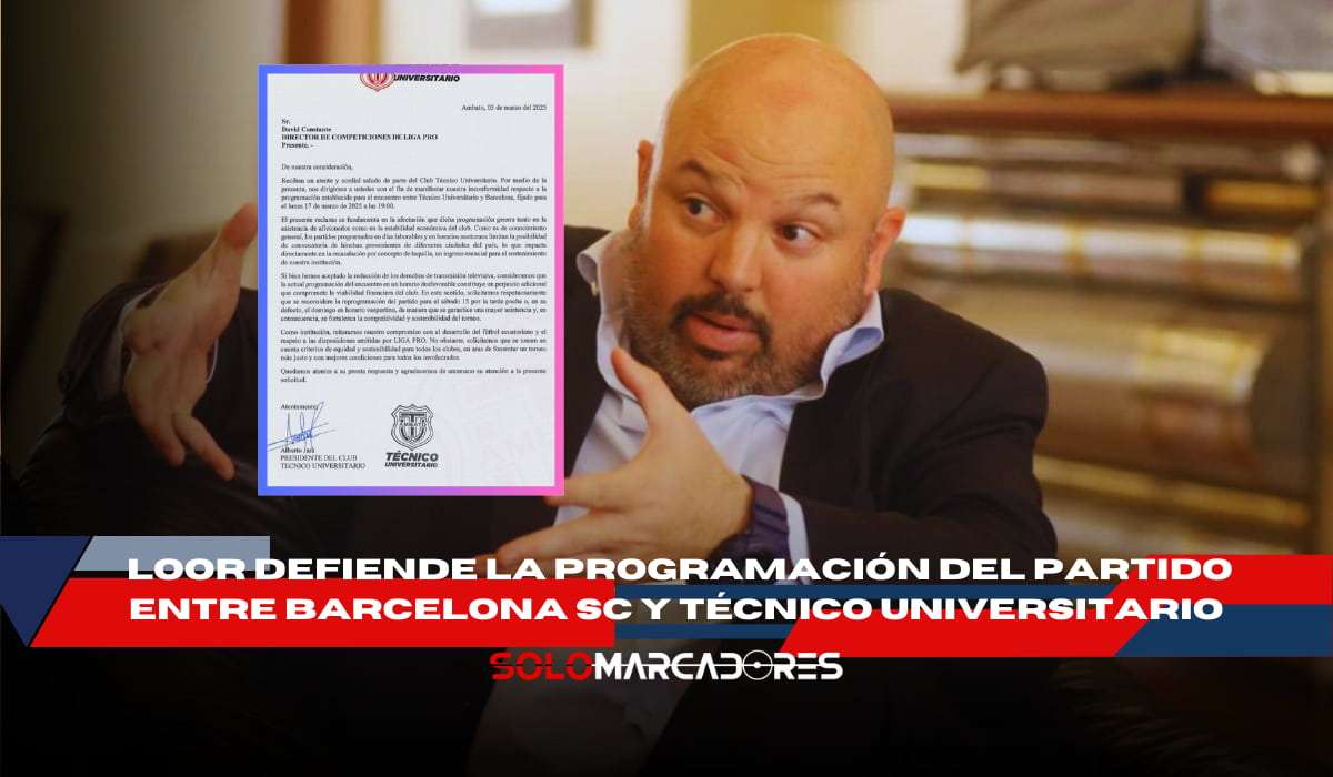 Técnico Universitario protesta por jugar el lunes contra Barcelona SC
