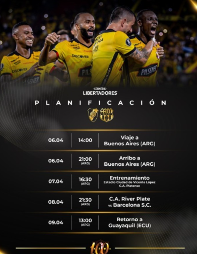📌 Barcelona SC ya está en Buenos Aires con todo listo para enfrentar a River Plate