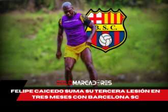 La tercera lesión de Felipe Caicedo en 3 meses enciende las alarmas en Barcelona SC