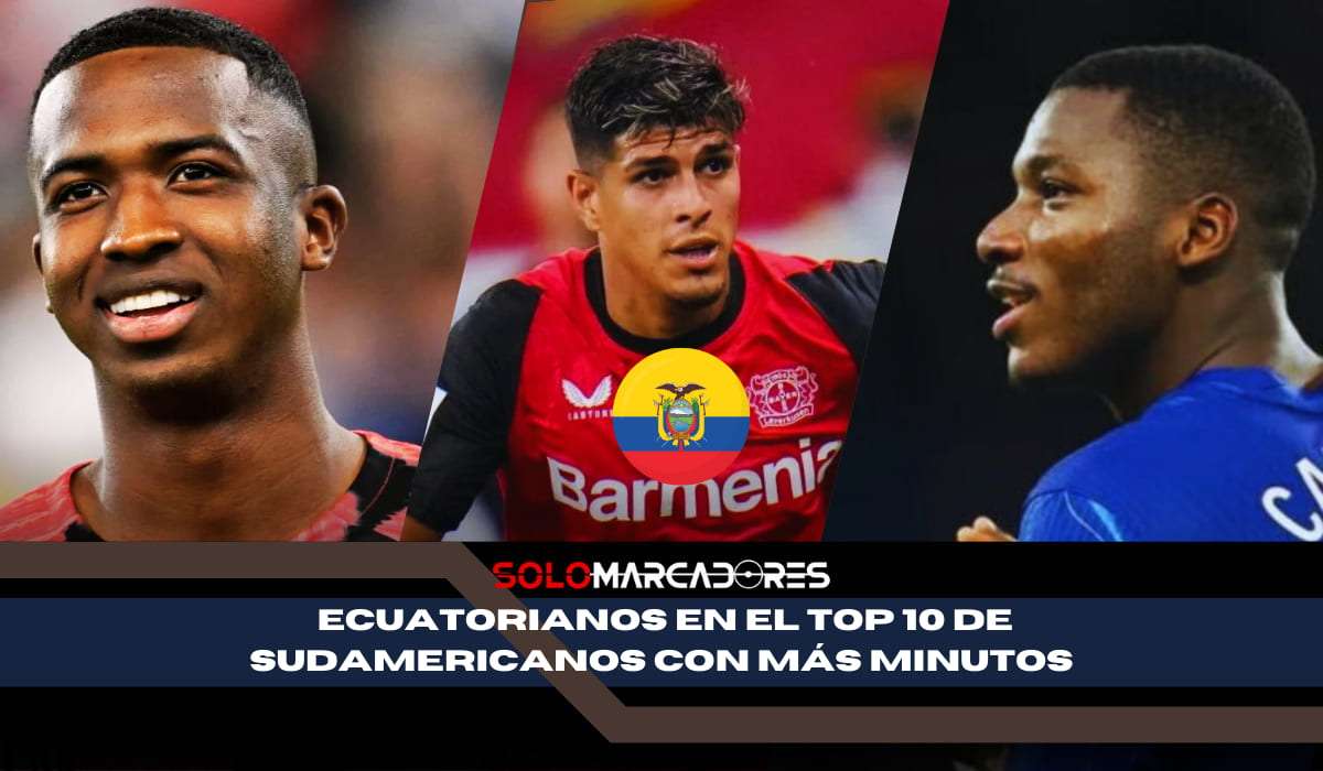 Moisés Caicedo, Willian Pacho y Piero Hincapié se metieron en el Top 10 de sudamericanos con más minutos en Europa