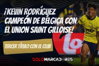 Kevin Rodríguez celebra en Bélgica: campeón con Union Saint-Gilloise, aunque sin jugar