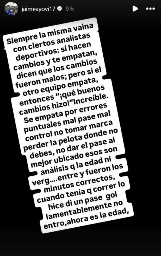 Jaime Ayoví explotó contra la prensa tras el empate de Emelec: “Siempre la misma vaina con ciertos analistas” 3 Jaime Ayoví explotó contra la prensa tras el empate de Emelec: “Siempre la misma vaina con ciertos analistas”
