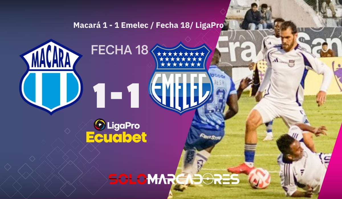 ¡Otra vez se le escapa! Emelec empata con Macará y sigue sin levantar en la LigaPro