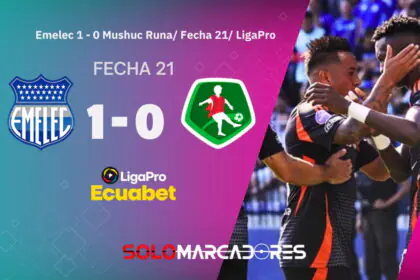 ¡Emelec respira en la tabla! Emelec venció a Mushuc Runa y salió de la zona de descenso
