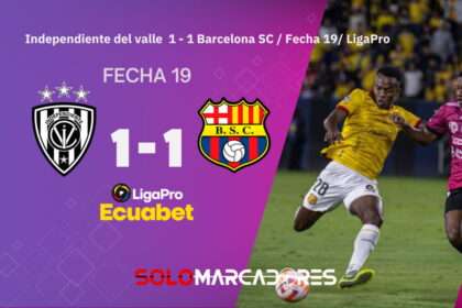 Independiente del Valle y Barcelona SC empatan en un duelo que encendió pasiones
