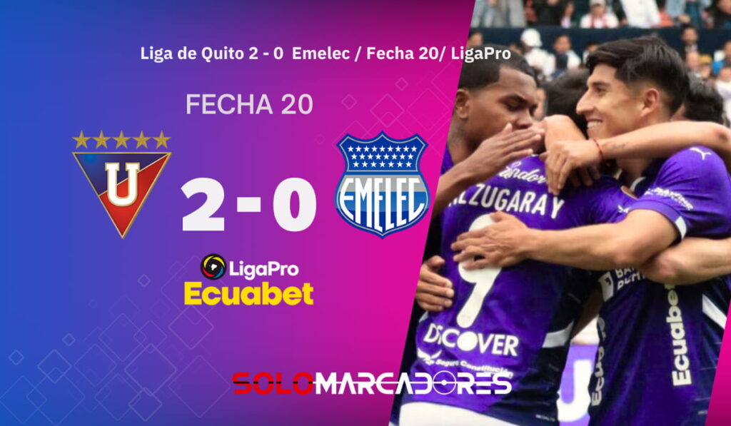 Liga de Quito le gana a Emelec y no pierde de vista al líder