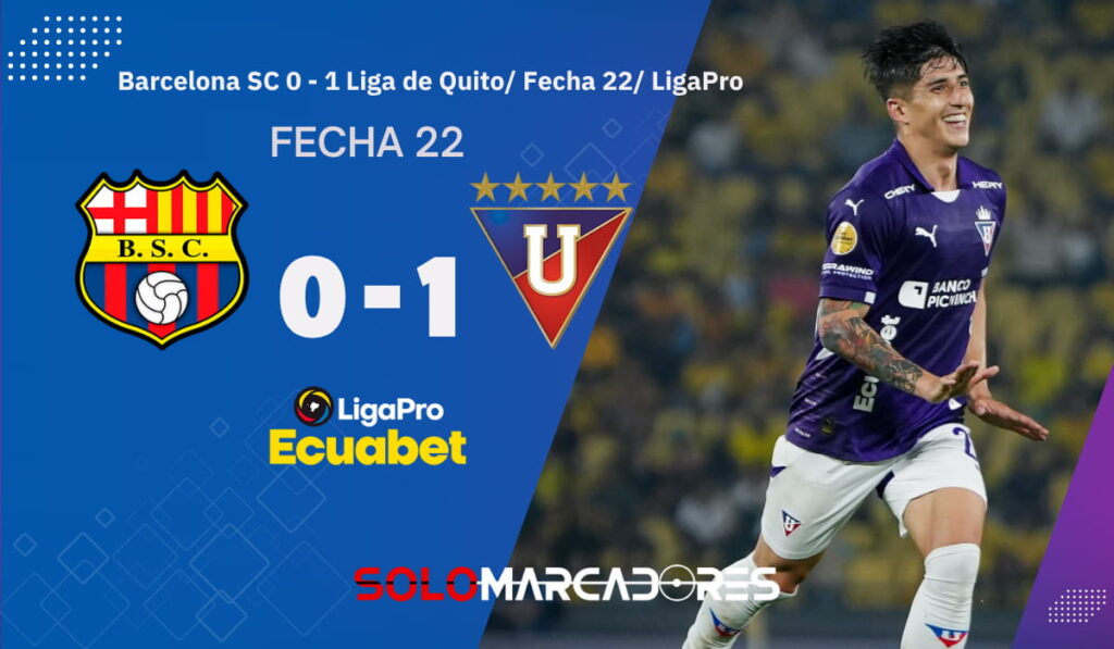 ¡Tremendo golpe en Guayaquil! Liga de Quito vence a Barcelona y ahora es el nuevo escolta del torneo