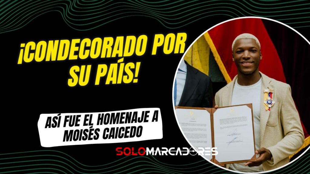 Moisés Caicedo fue condecorado en Ecuador: así fue su reconocimiento en la Asamblea Nacional