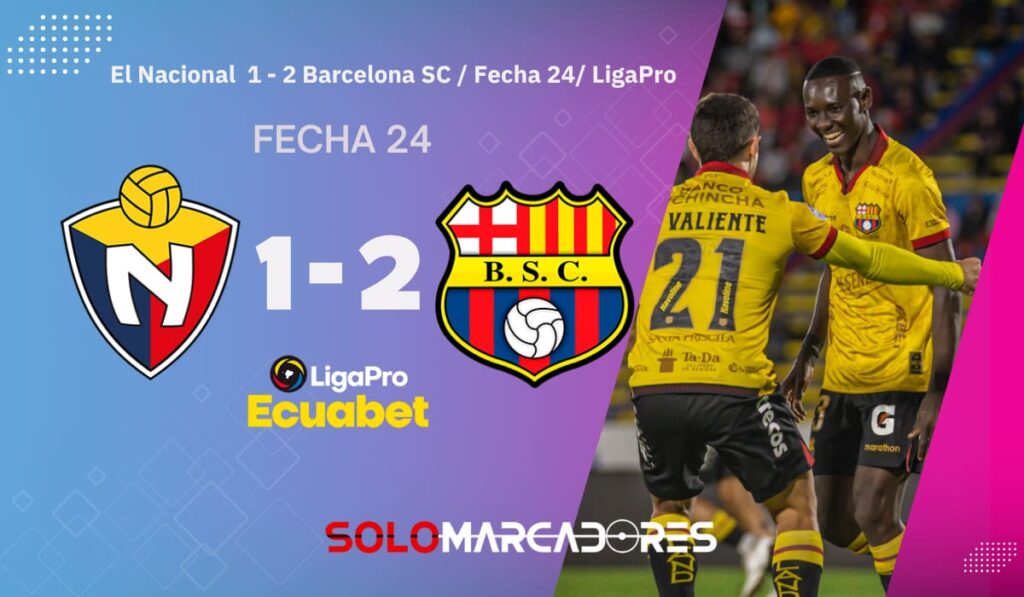 Barcelona SC doblega a El Nacional y volvió a ser escolta en la LigaPro