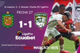 Empate agónico en la LigaPro: Deportivo Cuenca empató agónicamente contra Orense