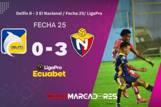 El Nacional goleó a Delfín y toma aire en la lucha por la permanencia