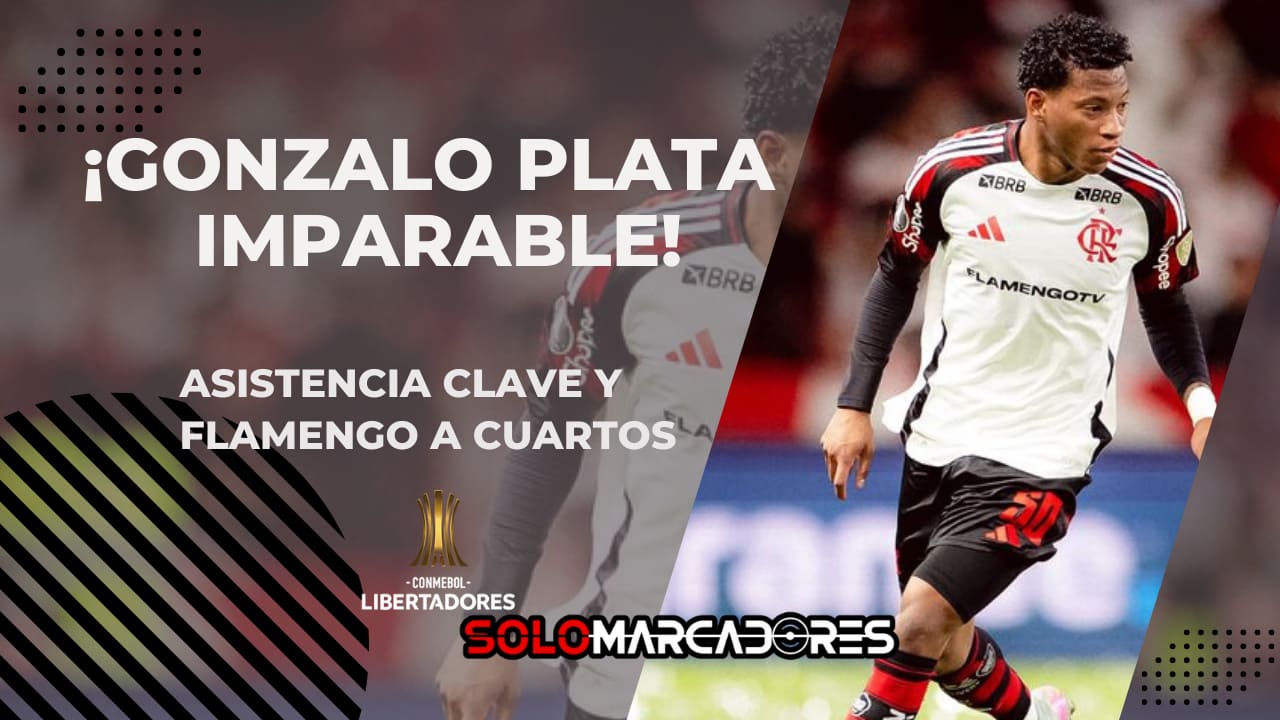 Gonzalo Plata asistió en la victoria de Flamengo sobre Inter y clasificó a cuartos de la Copa Libertadores