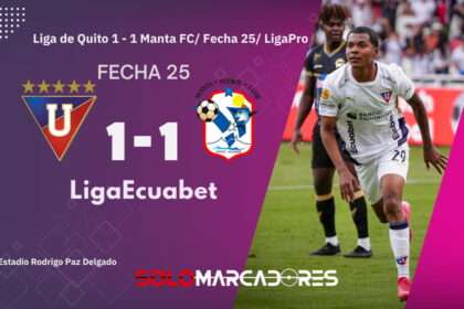 Liga de Quito se complica tras igualar con Manta y se aleja del liderato de la LigaEcuabet