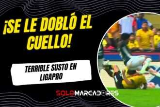 Octavio Rivero se le dobló el cuello y debió salir en camilla