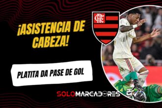 Plata metió un pase de cabeza y fue clave para el gol de Flamengo