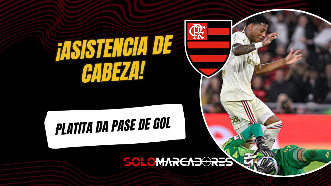 Plata metió un pase de cabeza y fue clave para el gol de Flamengo