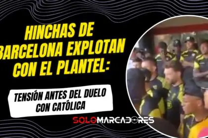 Ambiente hostil: el plantel de Barcelona recibió reclamos de la hinchada previo al partido con Católica