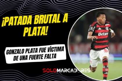 Brutal patada contra Gonzalo Plata en el clásico carioca: preocupación en Flamengo